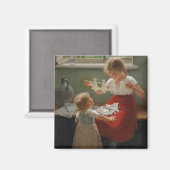 Kinderen die Silhouettes maken (Cute Kinder Spelin Magneet (Voorkant / Achterkant)