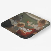 Kinderen die Silhouettes maken (Cute Kinder Spelin Papieren Bordje (Gebogen)