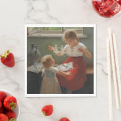 Kinderen die Silhouettes maken (Cute Kinder Spelin Servet (Insitu)