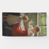 Kinderen die Silhouettes maken (Cute Kinder Spelin Spandoek (Horizontaal)