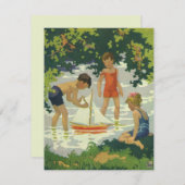  kinderen die Speelgoed zeilboten maken (Voorkant / Achterkant)