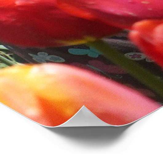 Kinderen die spelen in de kleurrijke Tulp Garden Poster (Hoek)