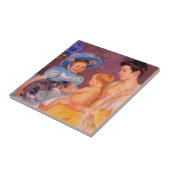 Kinderen die spelen met een Cute Kitten (Mary Cass Tegeltje (Zijkant)