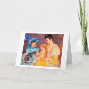 Kinderen die spelen met een kat, Mary Cassatt Kaart