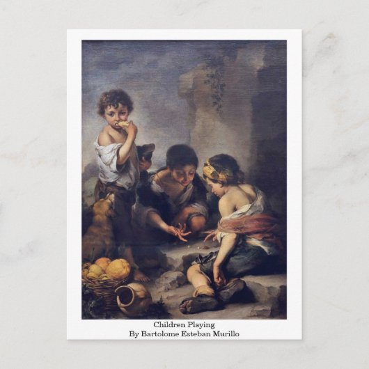 Kinderen die spelen op Bartolome Esteban Murillo Briefkaart (Voorkant)