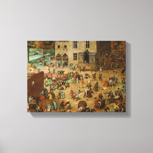 Kinderen die Spelen spelen (Pieter Bruegel de Oude Canvas Afdruk (Voorkant)