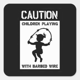 Kinderen die spelen vierkante sticker