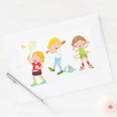 Kinderen die sport Stickers spelen (Envelop)