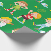 Kinderen die sporten Kinderactiviteit Cadeaupapier (Hoek)