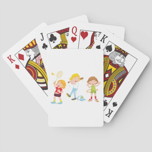 Kinderen die sporten Kinderactiviteit Pokerkaarten (Achterkant)