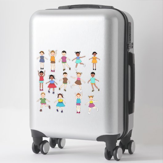 Kinderen die Stickers spelen (Koffer)