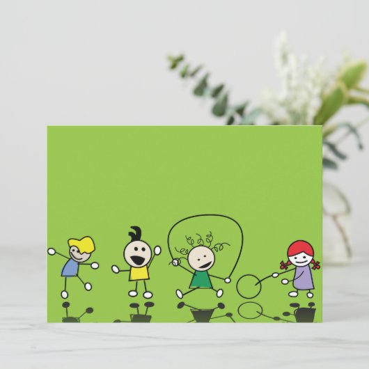 Kinderen die uitvindingen afspelen kaart (Staand voorkant)