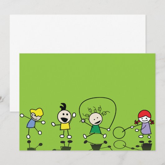 Kinderen die uitvindingen afspelen kaart (Voorkant / Achterkant)