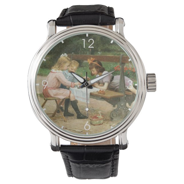 Kinderen die vanmiddag thee drinken in het park horloge (Voorkant)