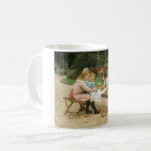 Kinderen die vanmiddag thee drinken in het park koffiemok (Voorkant links)