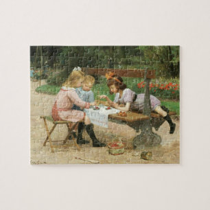 Kinderen die vanmiddag thee drinken in het park legpuzzel