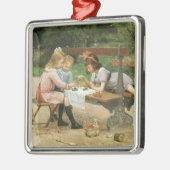 Kinderen die vanmiddag thee drinken in het park metalen ornament (Links)