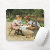 Kinderen die vanmiddag thee drinken in het park muismat (Met muis)