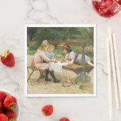 Kinderen die vanmiddag thee drinken in het park servet (Insitu)