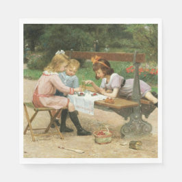 Kinderen die vanmiddag thee drinken in het park servet