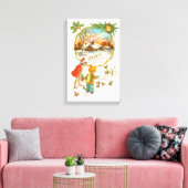 Kinderen die vogels voeden canvas afdruk (Insitu (Woonkamer))