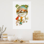 Kinderen die vogels voeden poster (Keuken)