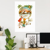 Kinderen die vogels voeden poster (Thuiskantoor)