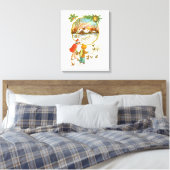 Kinderen die vogels voeren canvas afdruk (Insitu (Slaapkamer))