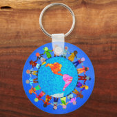 Kinderen die vreedzaam zijn sleutelhanger (Voorkant)