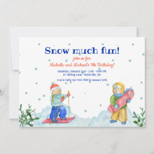 Kinderen die wintersport doen Uitnodiging