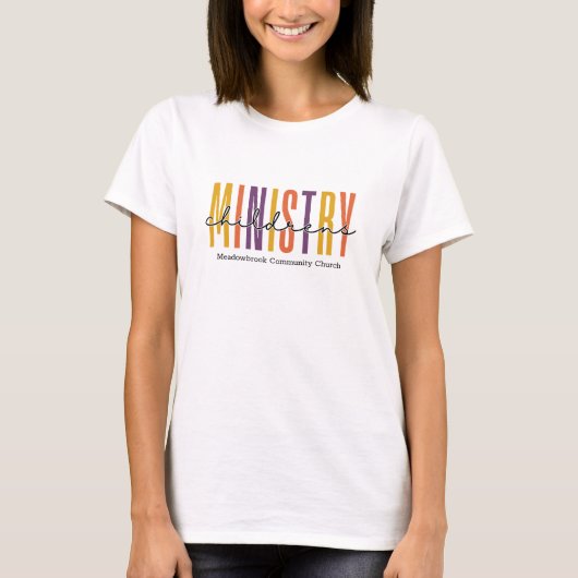 Kinderen Dienst Neutrale Kleur Aangepaste Kerk T-shirt (Voorkant)