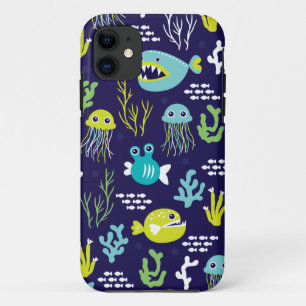 Kinderen diepzee vis mariene illustratie patroon Case-Mate iPhone case