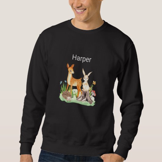 Kinderen Dier hert konijn egel Harper Premium Trui (Voorkant)