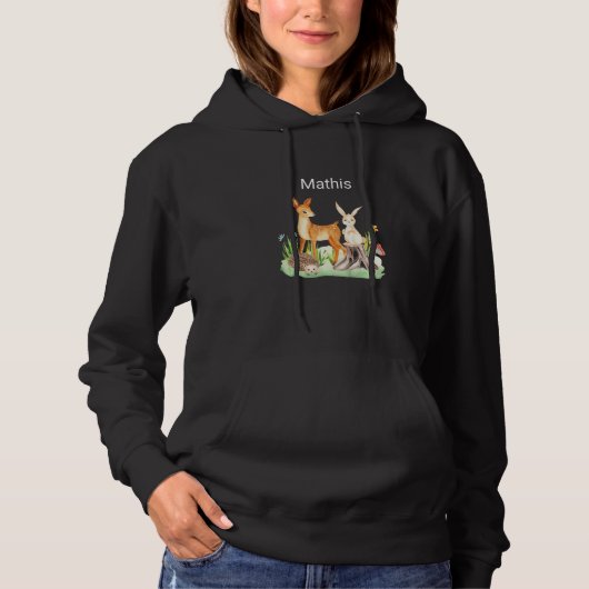 Kinderen Dier hert konijn egel Mathis Hoodie (Voorkant)