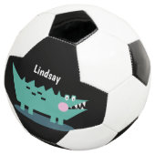 Kinderen Dier Krokodil Print Monogram Naam Voetbal (Drie kwart)