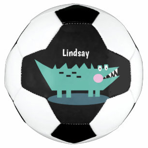 Kinderen Dier Krokodil Print Monogram Naam Voetbal