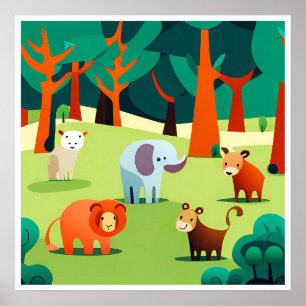 Kinderen Dieren Art Print