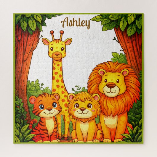 Kinderen Dieren Dierentuin Jungle Safari Legpuzzel (Verticaal)