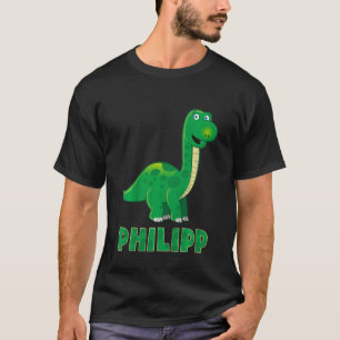 Kinderen Dino dinosaurus naam Philip T-shirt