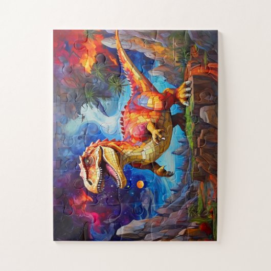 Kinderen Dinosaur Mozaïek Abstract Legpuzzel (Verticaal)