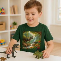 Kinderen Dinosauriërs AI Kunst 