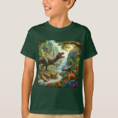 Kinderen Dinosauriërs AI Kunst  T-shirt (Voorkant)