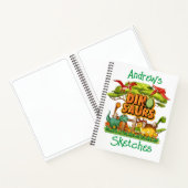 Kinderen Dinosauriërs Schets Notitieboek (Binnen)