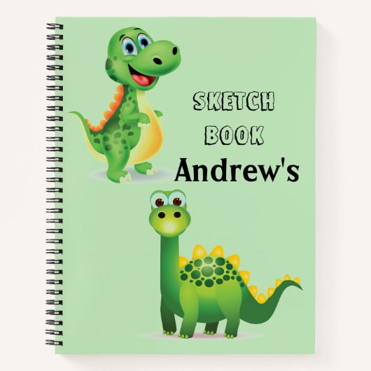 Kinderen Dinosauriërs Schets Notitieboek (Voorkant)
