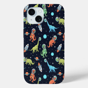 Kinderen Dinosaurus Astronaut Patroon iPhone 15 Case