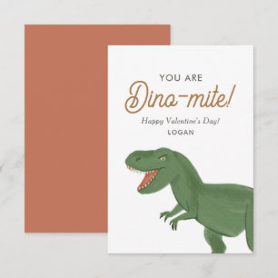 Kinderen Dinosaurus Dinomite Klaslokaal Valentijns Notitiekaartje