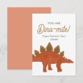 Kinderen Dinosaurus Dinomite Valentijnsdag in de k Notitiekaartje (Voorkant / Achterkant)