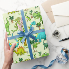 Kinderen Dinosaurus Pret Cadeaupapier