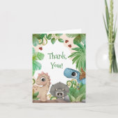 Kinderen Dinosaurus Verjaardag Bedankkaart (Voorkant)