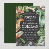 Kinderen Dinosaurus Verjaardag   Kaart (Voorkant / Achterkant)